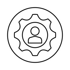 Sticker - gear machinery isolated icon