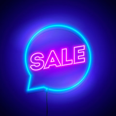 Poster - Vector illustration Retro Sale Offer Neon Sign