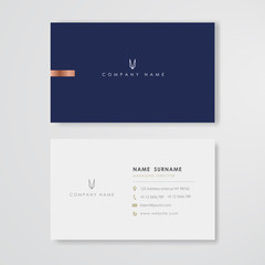 blue business card flat design template vector