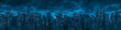 Science fiction city night panorama / 3D illustration of dark futuristic sci-fi city under dark cloudy night sky