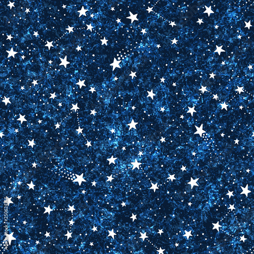 Cotton fabric Bezszwowe ciemny niebieski wzór teksturowanej z gwiazd i gwiazdozbiorów