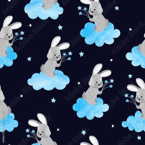 Seamless childish night pat...