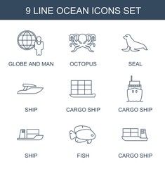 Poster - ocean icons