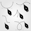 © zfmbek - Set of Pen tool cursors and curve control points, isolated on white background. Vector illustration