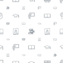 Poster - learning icons pattern seamless white background