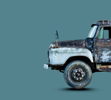 Old Truck Retro Isolated With Clipping Path