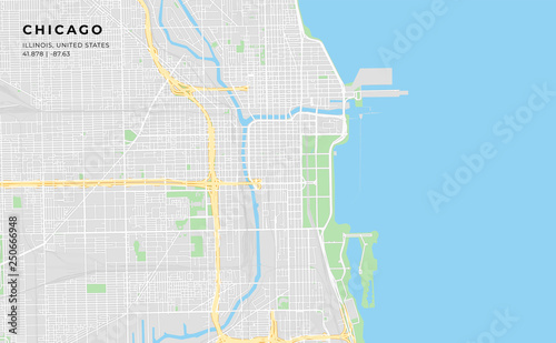 Printable highway map of Chicago, Illinois - Order this inventory graphic regarding Printable Map of Chicago known as Printable highway map of Chicago, Illinois - Acquire this inventory