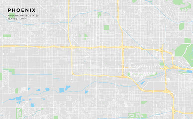 Sticker - Printable street map of Phoenix, Arizona