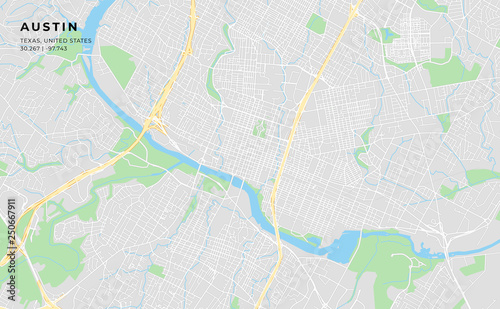 Printable highway map of Austin, Texas - Invest in this inventory picture about Printable Map of Austin called Printable road map of Austin, Texas - Obtain this inventory