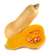 Butternut Squash Slice Isolated Over White Background