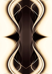 Poster - Abstract artistic unique 3d computer generated illustration of black and white fractals artwork