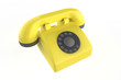© Designkida - landline yellow phone on a white background. 3d illustration