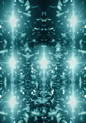 Poster - 3d computer generated illustration of futuristic abstract colorful glowing energetic fractal patterns artwork background