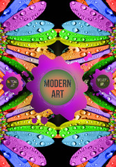 Poster - Artistic 3d computer generated illustration of multicolored abstract smooth fractals artwork background