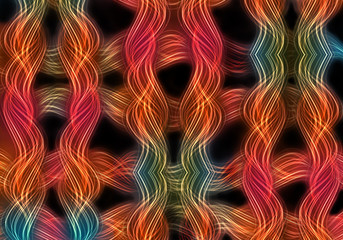 Poster - Artistic bright smooth multicolored 3d computer generated illustration of abstract fractals artwork background