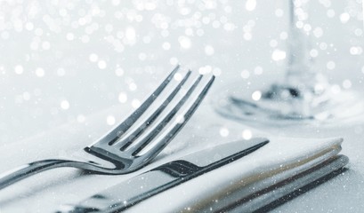 Table Setting with Fork and Knife on Napkin