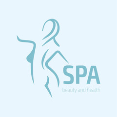 Wall Mural - Women fitness logo icon. Sports, health, spa, yoga, beauty vector logo. Woman silhouette logo. Diet logo. Spa salon logo