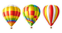 Vector Hot Air Balloon Colorful Set Isolated