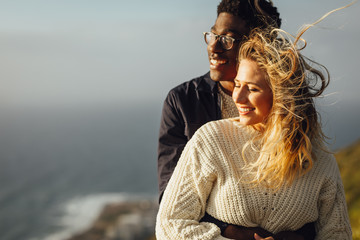 Wall Mural - romantic couple enjoying each other's company