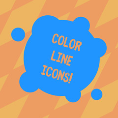 Fototapete - Text sign showing Color Line Icons. Conceptual photo colored figures help us to go faster in way or open app Blank Deformed Color Round Shape with Small Circles Abstract photo