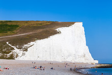 White Cliffs Of Dover Background Image. Beautiful Sunny Day On White Cliffs Of Dover In Great Britain
