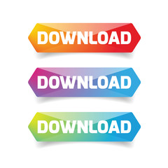 Poster - Download button low poly