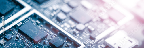 Cuadros en Lienzo Modern Circuit Board Background Banner