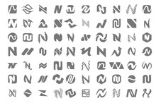 Vector Illustration Concept Of N Letter Logo. Icon On White Background