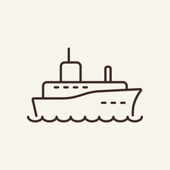 Poster - Passenger ship line icon