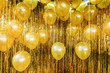 Close up and abstract of vintage gold balloons for background and texture - used in background for party celebration,New Year concept
