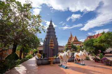 Religious place name Preah Prom Rath Temple in  Siem reap, Cambodia. Beautiful design art of Buddha architecture.