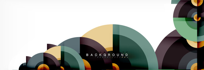 Circle geometric composition abstract background design, cover, template, brochure, flyer.