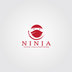 Wall Mural - Ninja logo template, creative vector for business corporate, element, japan, illustration.