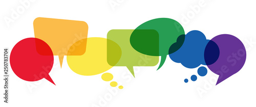 Cuadros en Lienzo colored speech bubbles in a row