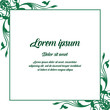 © StockFloral - Vector illustration elegant green leaves flower frame with invitation lorem ipsum hand drawn