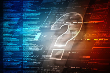Poster - 2d rendering question mark concept
