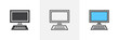 © alekseyvanin - Desktop computer icon. Line, glyph and filled outline colorful version, PC Computer monitor and keyboard outline and filled vector sign. Symbol, logo illustration. Different style icons set.