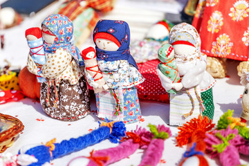 Wall Mural - handmade Slavic dolls amulet for sale at the local market