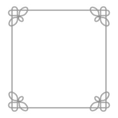 Poster - Line deco border frame vector Celtic knot with heart calligraphic design element frame