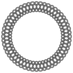 Poster - Lace rosette macrame vector round frame of macrame knots