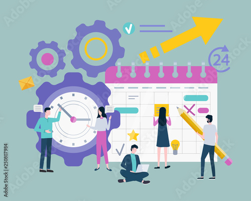 Cuadros en Lienzo Schedule or organizer, planning or time management vector