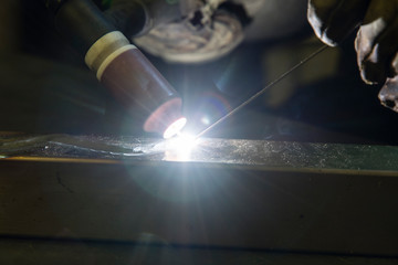 Wall Mural - Detail of TIG welding.