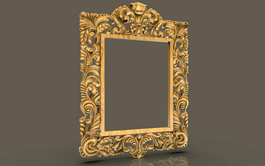 golden frame on a white background