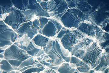 Wall Mural - Pattern in blue swimming pool texture for background, closeup