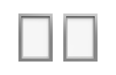 Wall Mural - Blank photo frame on isolated white background, 3d illustration