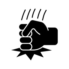 Poster - Fist on table glyph icon