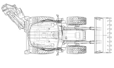 Aufkleber - Sketch of Loading Shovel with Back Actor
