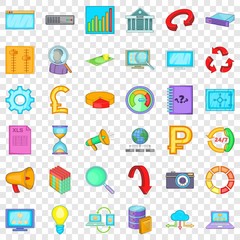 Poster - Marketing analysis icons set. Cartoon style of 36 marketing analysis vector icons for web for any design