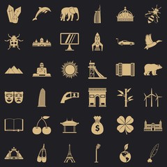 Poster - Good world icons set. Simple style of 36 good world vector icons for web for any design
