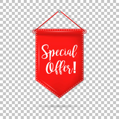 Canvas Print - banner tag special offer with shadow on isolated background